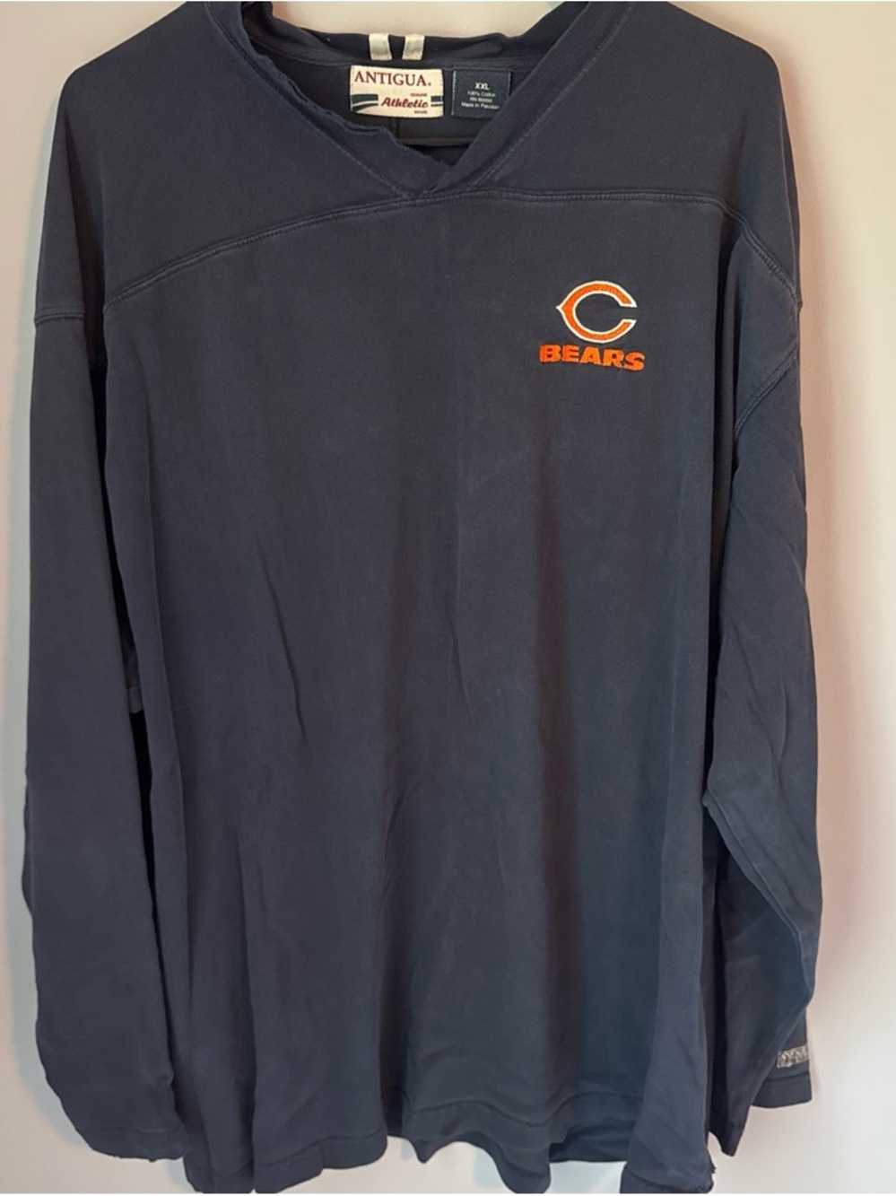 Antigua Navy Chicago Bears Long-Sleeve Pullover with Orange Logo